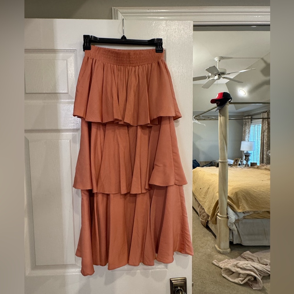 Mustard Seed Coral High Low Skirt